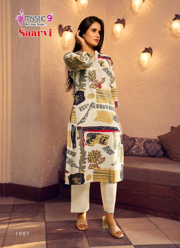 Mystic9 saarvi vol 1 coord set Latest kurti collections wholesale Mumbai